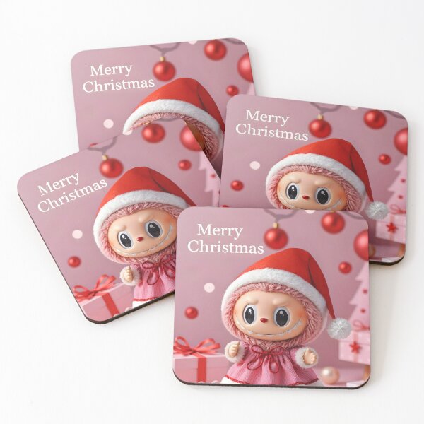 Item preview, Pink Labubu Girl with Santa Hat – Merry Christmas Design designed and sold by EmeraldeaDesign.