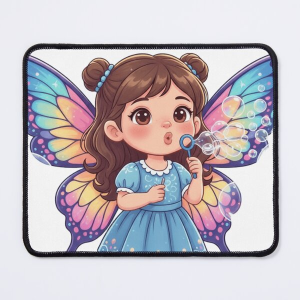 Item preview, Bubble Fairy Princess - Cute Girl with Butterfly Wings & Bubbles designed and sold by ToonyTeez.