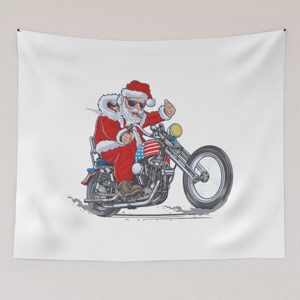 Item preview, Badass Santa Claus Riding a Chrome Chopper Motorcycle designed and sold by lojadpop.
