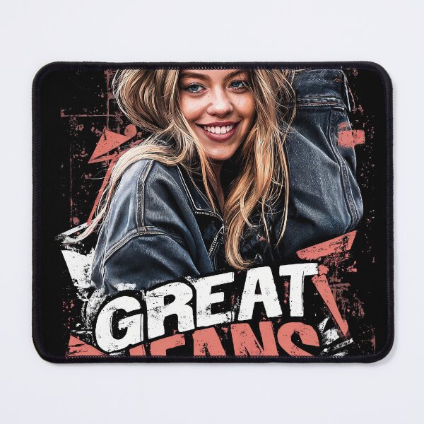 Item preview, Sydney Sweeney Great Jeans Flirty Smile Celebrity Meme T-Shirt designed and sold by Senpaiwaves.