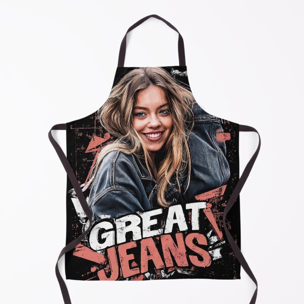 Item preview, Sydney Sweeney Great Jeans Flirty Smile Celebrity Meme T-Shirt designed and sold by Senpaiwaves.