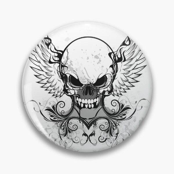 Item preview, Keep Calm Winged Skull - Gothic Tattoo Art Black White designed and sold by Heleniya.