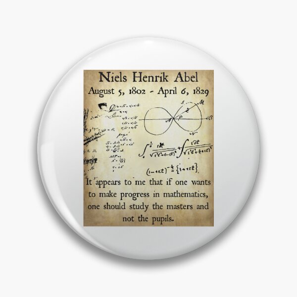 Item preview, Nerdy Vintage Niels Henrik Abel It Appears to Me that if One Wants to Make Progress Math Science Teacher Black Text Parchment designed and sold by MathWare MathClips.