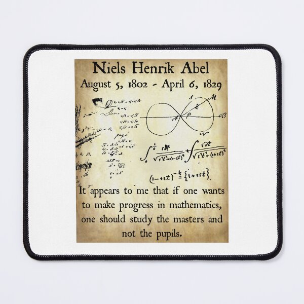 Item preview, Nerdy Vintage Niels Henrik Abel It Appears to Me that if One Wants to Make Progress Math Science Teacher Black Text Parchment designed and sold by MathWare MathClips.
