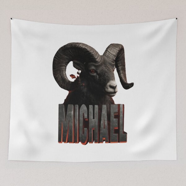 Item preview, Michael Aries Zodiac Sign – Fiery Ram Name Art Design designed and sold by AlexLineArt.