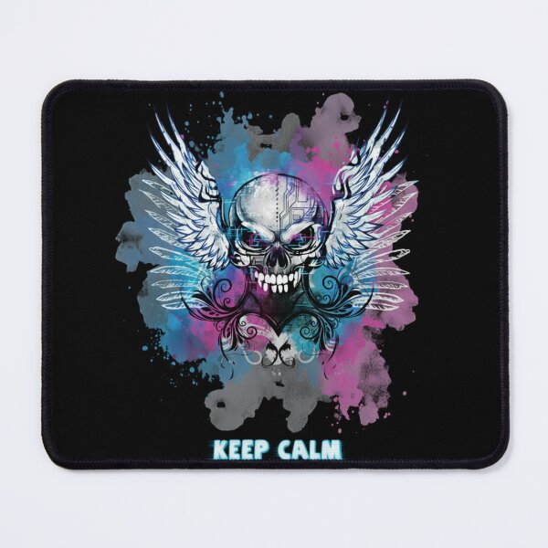 Item preview, Cyberpunk Winged Skull - Neon Vaporwave Splash Art Colorful designed and sold by Heleniya.