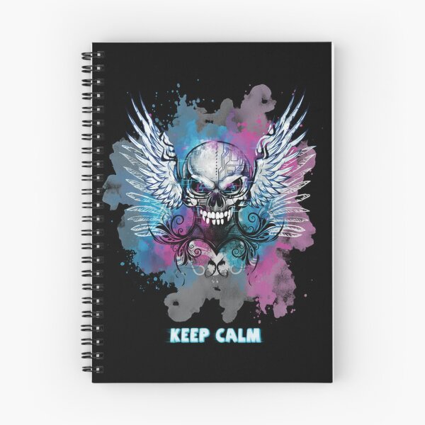 Item preview, Cyberpunk Winged Skull - Neon Vaporwave Splash Art Colorful designed and sold by Heleniya.