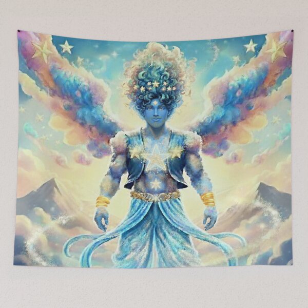 Item preview, Young Curly Angel Cloud King Heaven Fantasy Celestial designed and sold by CelestialKingdomArt.