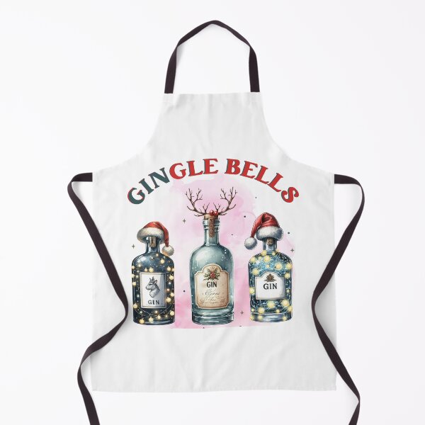 Item preview, Gingle Bells Christmas Gin Bottles Watercolor Humor designed and sold by lojadpop.