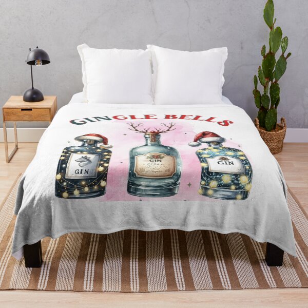 Item preview, Gingle Bells Christmas Gin Bottles Watercolor Humor designed and sold by lojadpop.