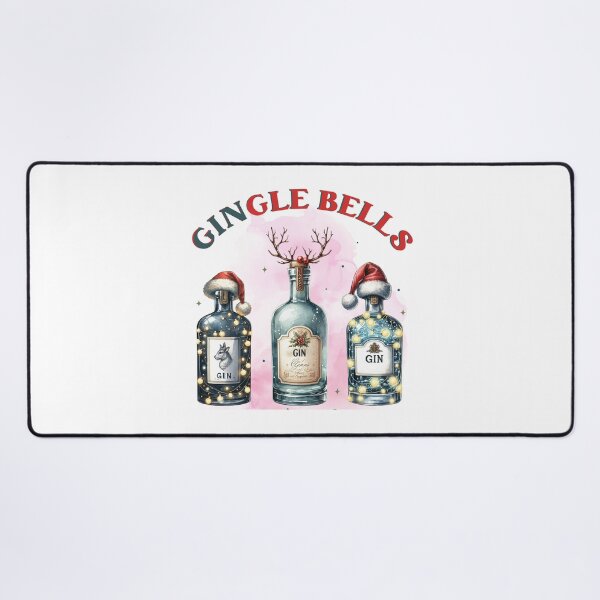 Item preview, Gingle Bells Christmas Gin Bottles Watercolor Humor designed and sold by lojadpop.