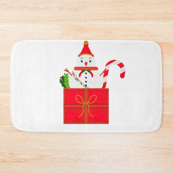 Item preview, Cute snowman in a Christmas gift box with a candy cane | Festive winter art designed and sold by Studio Bragato Hub.