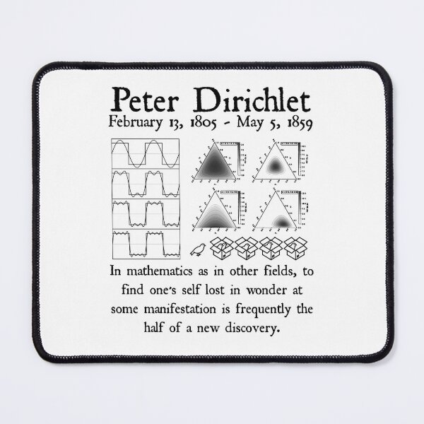 Item preview, Nerdy Vintage Peter Dirichlet In Mathematics Find One's Self Lost in Wonder Math Science Teacher Black Text designed and sold by MathWare MathClips.