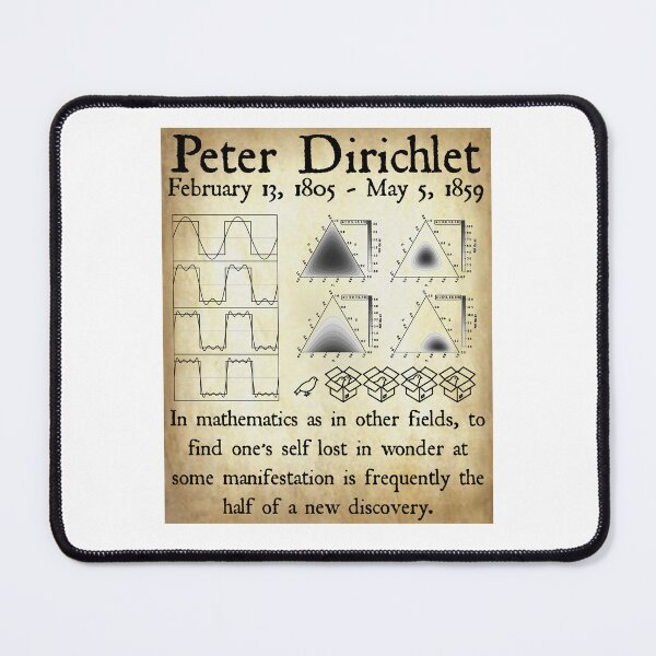 Item preview, Nerdy Vintage Peter Dirichlet In Mathematics Find One's Self Lost in Wonder Math Science Teacher Black Text Parchment designed and sold by MathWare MathClips.
