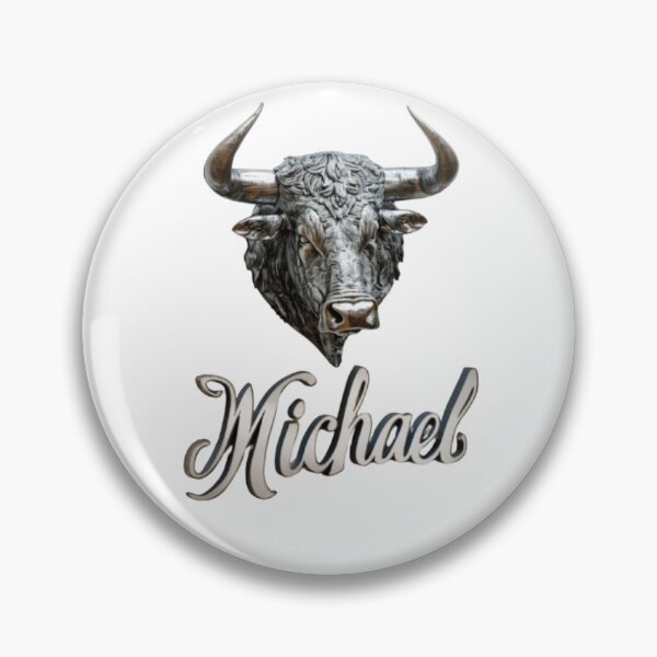 Item preview, Michael Taurus Zodiac Sign – Strong Bull Personalized Name Art designed and sold by AlexLineArt.