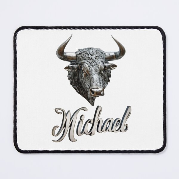 Item preview, Michael Taurus Zodiac Sign – Strong Bull Personalized Name Art designed and sold by AlexLineArt.