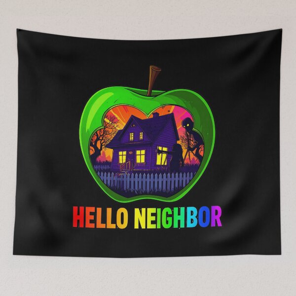 Item preview, Spooky Neighbor's Apple House | Hello Neighbor Fan Art Print designed and sold by Alicjareign.