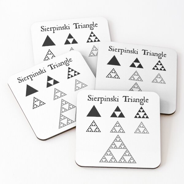 Item preview, Nerdy Vintage Sierpinski Triangle Iterations Fractal Math Science Teacher Black Text designed and sold by MathWare MathClips.