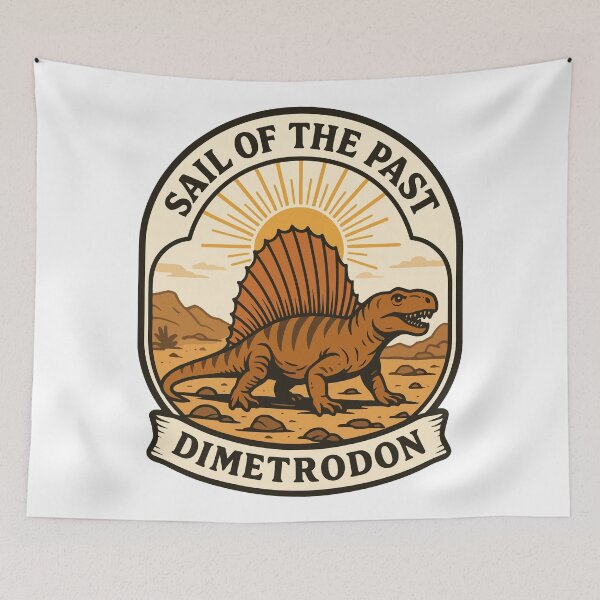 Item preview, Sail of the Past – Dimetrodon Prehistoric Reptile Retro Design designed and sold by WildlifeInc.