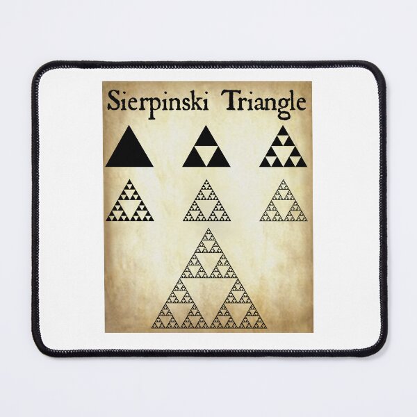 Item preview, Nerdy Vintage Sierpinski Triangle Iterations Fractal Math Science Teacher Black Text Parchment designed and sold by MathWare MathClips.