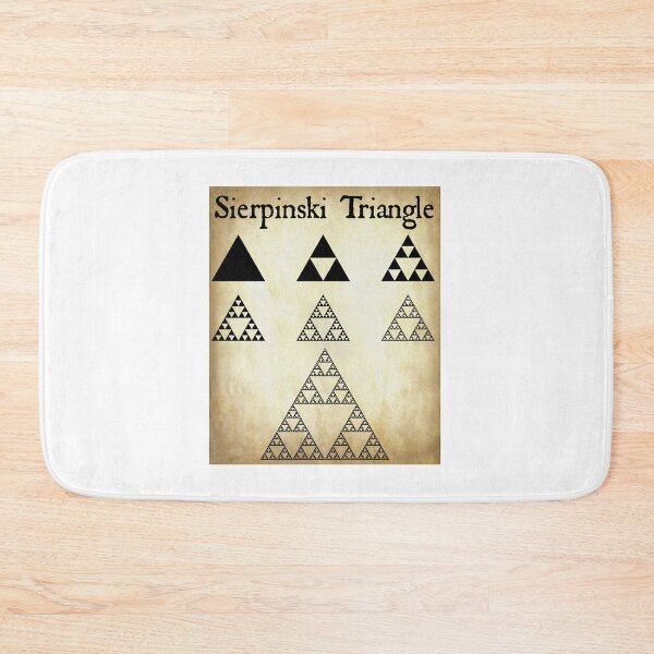 Item preview, Nerdy Vintage Sierpinski Triangle Iterations Fractal Math Science Teacher Black Text Parchment designed and sold by MathWare MathClips.