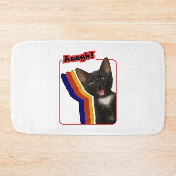 Item preview, Aaagh Cat Meme –  Screaming Kitty Retro Rainbow Design | Funny Chaotic Humor designed and sold by Cree8if.