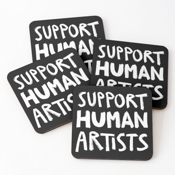 Item preview, Support human artists - white version designed and sold by Lilaeleaf.