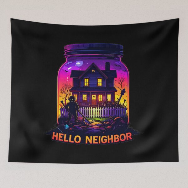 Item preview, Spooky Neighbor's Jar House | Hello Neighbor Fan Art Print designed and sold by Alicjareign.