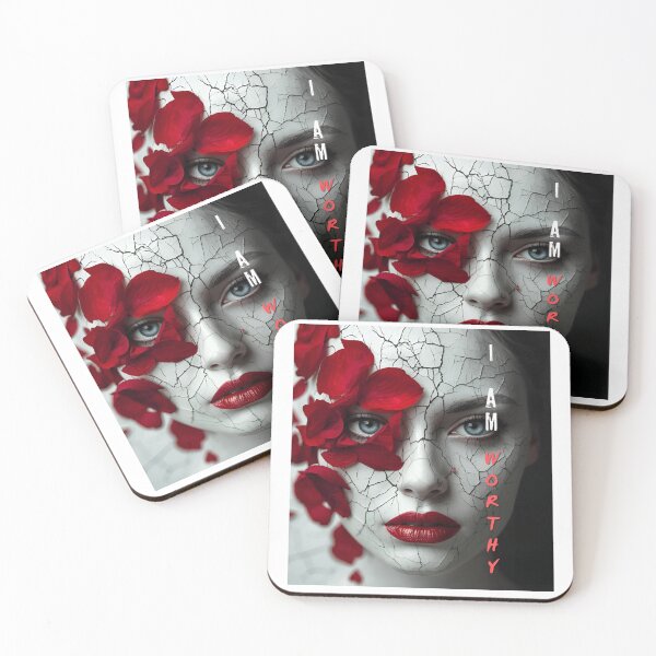 Item preview, I Am Worthy – Surreal Red Rose Feminine Portrait designed and sold by Boski22.