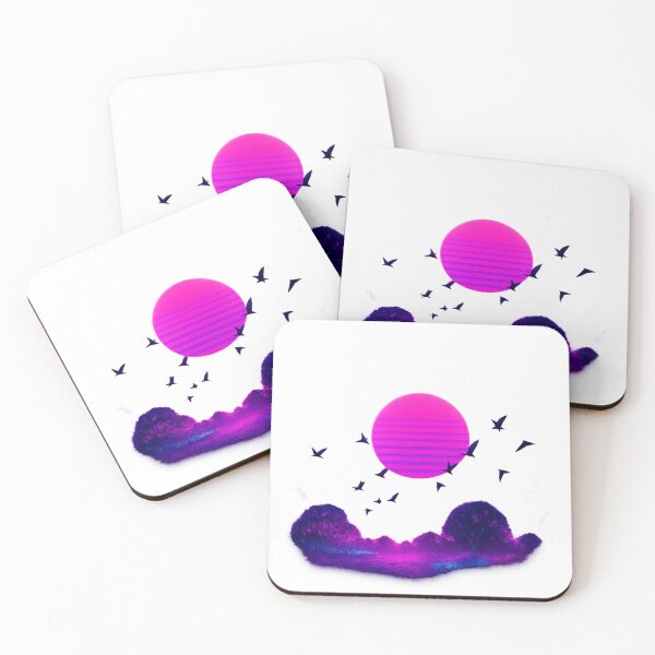 Item preview, Vaporwave sunset with birds designed and sold by TrieuArt.