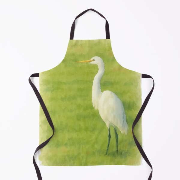 Item preview, Elegant White Heron in Grasslands designed and sold by TrieuArt.
