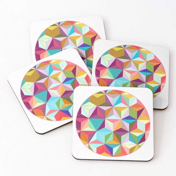 Item preview, Vibrant Isometric Triangles, Cubes and Hexagons Mandala designed and sold by Sara Gans.