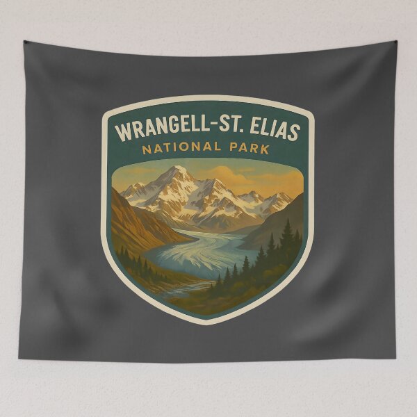 Item preview, Vintage American National Park Print: Wrangell-St. Elias designed and sold by PinUpPizzazz.