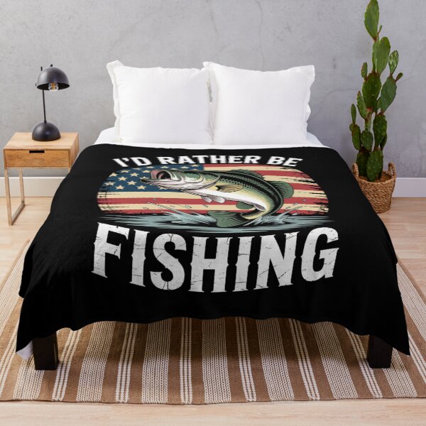 Item preview, I'd Rather Be Fishing - Vintage Bass Fish Design for Fishing Enthusiasts designed and sold by Gogetgiggles.