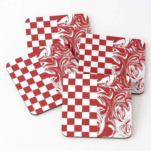 Item preview, Checks and Swirls in Red and White designed and sold by LAEC-Shop.