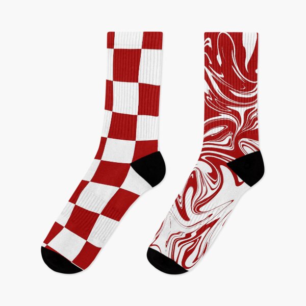 Item preview, Checks and Swirls in Red and White designed and sold by LAEC-Shop.