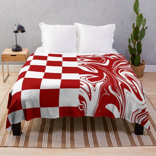 Item preview, Checks and Swirls in Red and White designed and sold by LAEC-Shop.