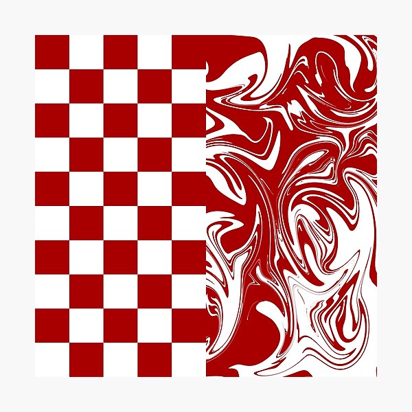 Item preview, Checks and Swirls in Red and White designed and sold by LAEC-Shop.