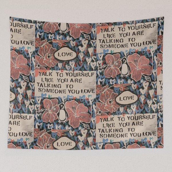 Item preview, Penguin Book Cover -Talk To Yourself Like You Are Talking To Someone You Love designed and sold by LeahJustyceArt.