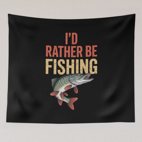 Item preview, I'd Rather Be Fishing - Vintage Bass Fish Design for Fishing Enthusiasts designed and sold by Gogetgiggles.