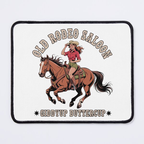 Item preview, Funny Cowgirl Giddyup Buttercup Retro Rodeo Saloon designed and sold by chattsuede.