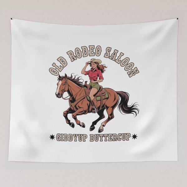 Item preview, Funny Cowgirl Giddyup Buttercup Retro Rodeo Saloon designed and sold by chattsuede.