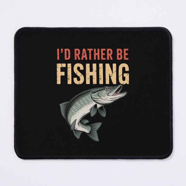 Item preview, I'd Rather Be Fishing - Vintage Bass Fish Design for Fishing Enthusiasts designed and sold by Gogetgiggles.