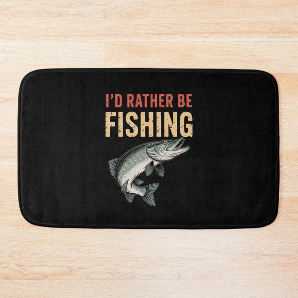 Item preview, I'd Rather Be Fishing - Vintage Bass Fish Design for Fishing Enthusiasts designed and sold by Gogetgiggles.
