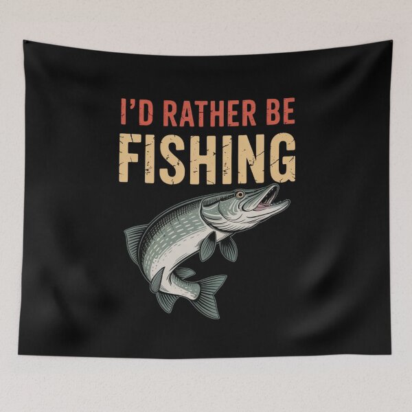 Item preview, I'd Rather Be Fishing - Vintage Bass Fish Design for Fishing Enthusiasts designed and sold by Gogetgiggles.