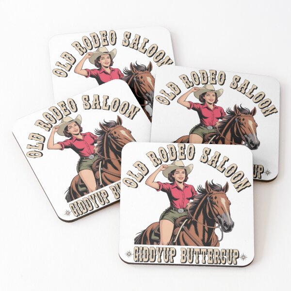 Item preview, Vintage Pin Up Cowgirl Old Rodeo Saloon Giddyup Buttercup designed and sold by chattsuede.