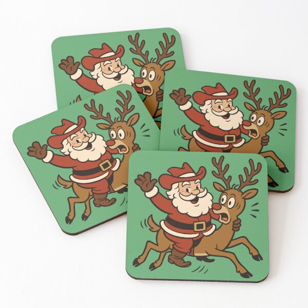 Item preview, Cowboy Santa Claus Riding a Reindeer designed and sold by Ghost on Toast.
