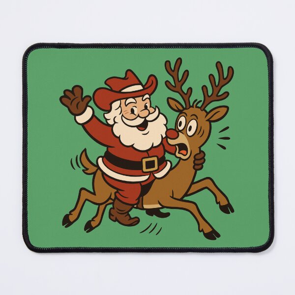 Item preview, Cowboy Santa Claus Riding a Reindeer designed and sold by Ghost on Toast.
