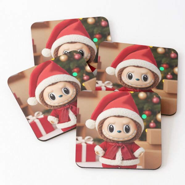 Item preview, Brown Labubu in Santa Costume – Indoor Christmas Scene designed and sold by EmeraldeaDesign.