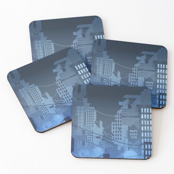 Item preview, Neo-Gothic Cityscape in Midnight Blue designed and sold by Kiyo-Arts.